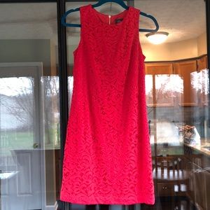 Coral lace dress